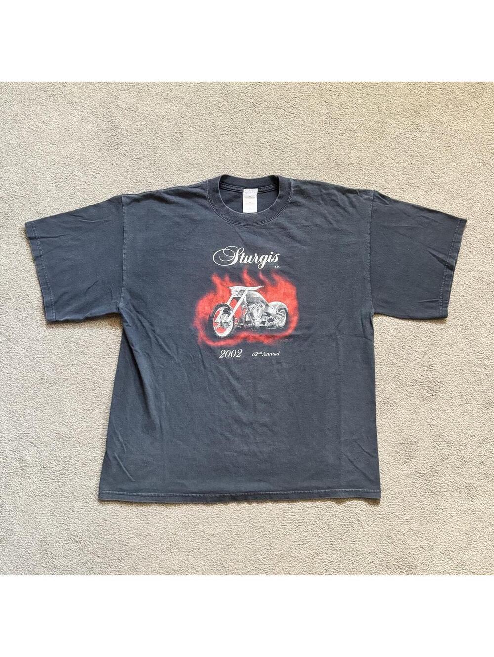 Vintage Y2K 2002 Sturgis Flame Biker Tee with a sick front and back hit